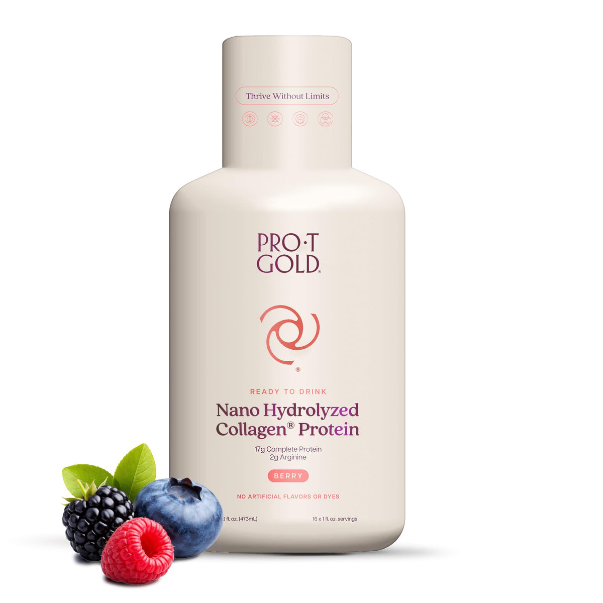ProT Gold Liquid Collagen Protein Shot, Berry, 17g Protein, 30 fl oz