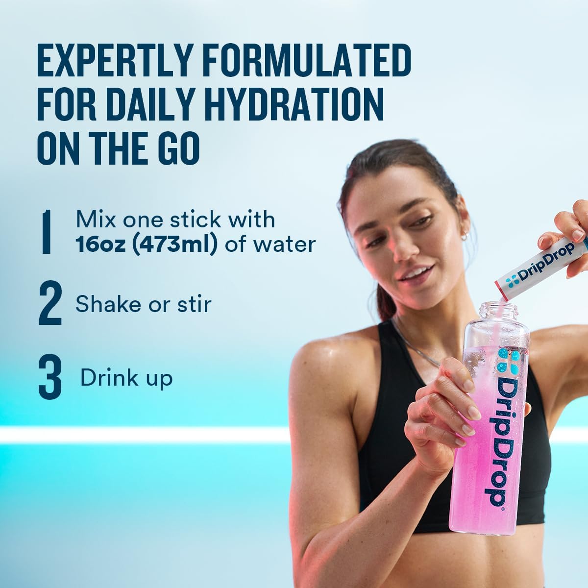 DripDrop Hydration Zero Sugar Plus Electrolytes, Strawberry Kiwi, 30 Ct