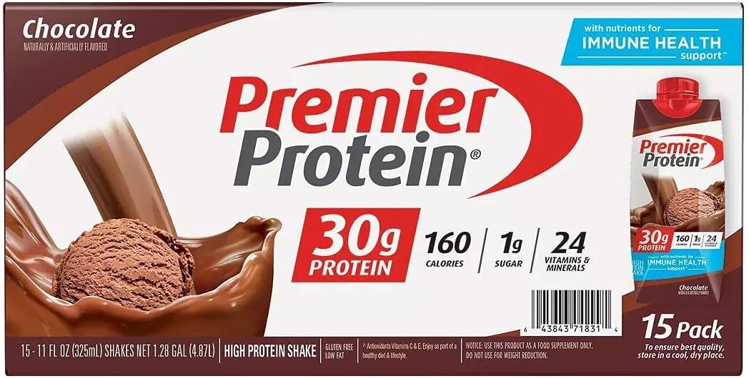 Premier Protein High Protein Shake, Chocolate, 11 Fl Oz, Pack of 15