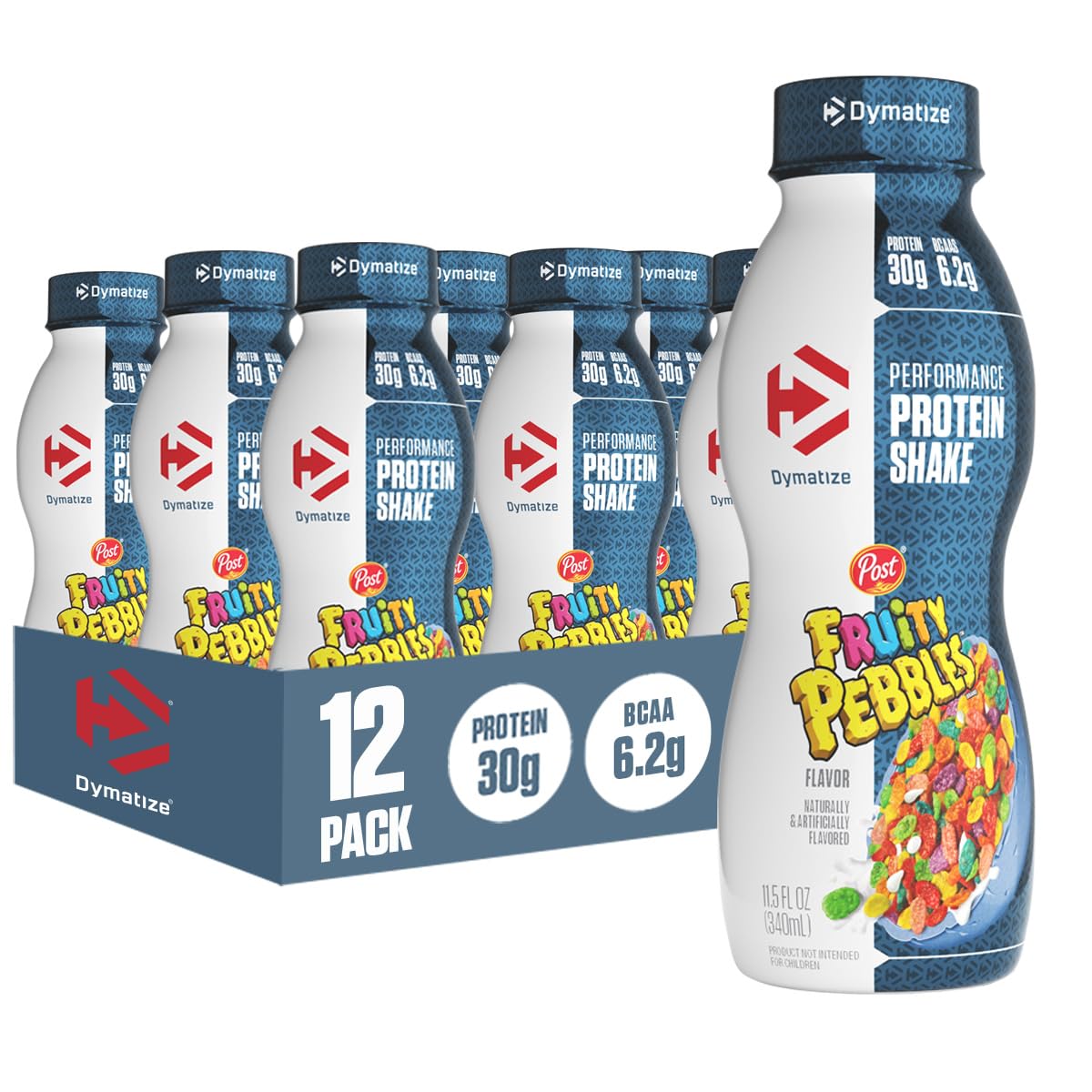 Dymatize x Baskin Robbins, Performance Protein Shake, Very Berry Strawberry, 30g Protein, 6.2g BCAA for Muscle Recovery, No Added Sugar, Low Fat, 24 Vitamins & Minerals, Gluten-Free, On-the-Go Snack, 11.5 fl oz (12 Pack)