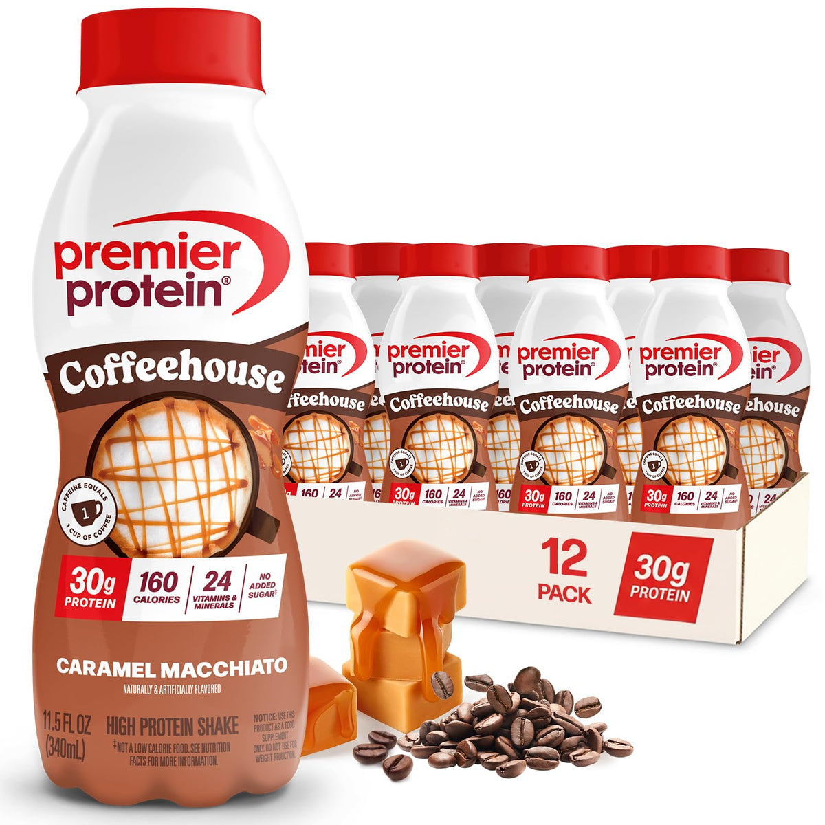 Premier Protein COFFEEHOUSE 30g Protein Shake, Mocha, 12 Pack