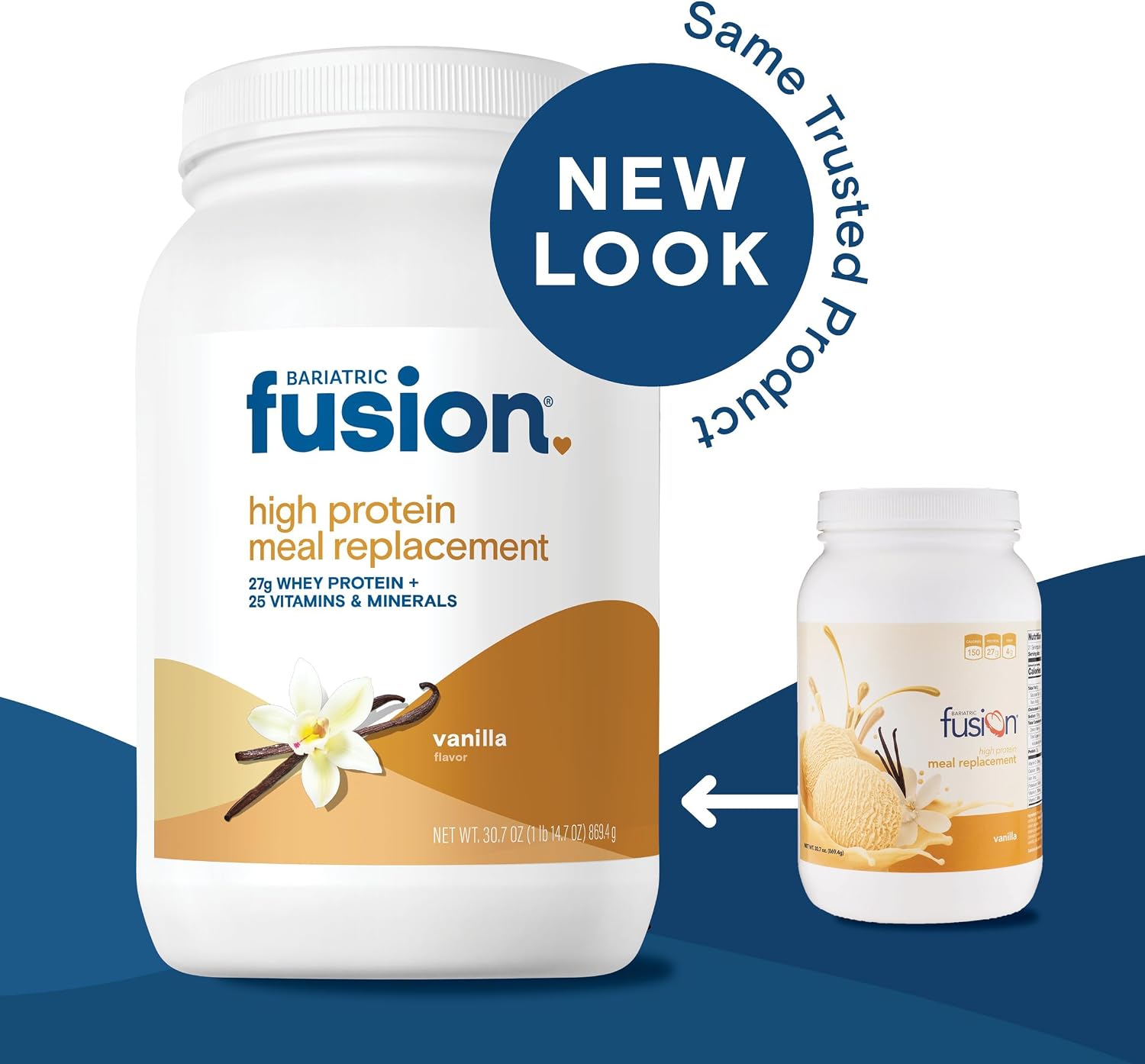 Bariatric Fusion Vanilla High Protein Meal Replacement Shake | 27g Whey Isolate Bariatric Protein Powder | Lactose Free Whey Protein Powder | Gluten and Sugar Free | 21 Servings