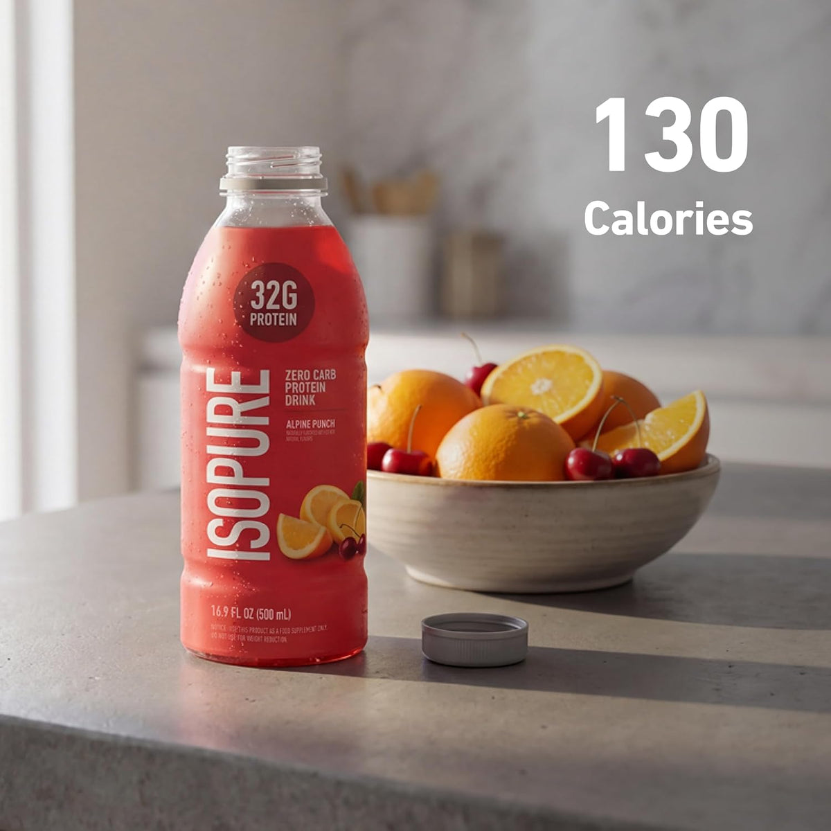 Isopure Zero Carb Clear Protein Drink, Alpine Punch 12 Count