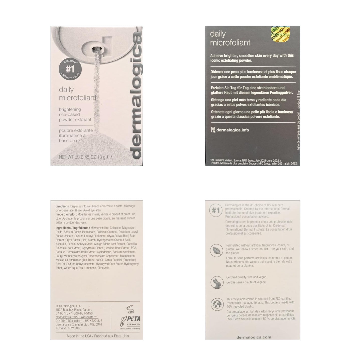 Dermalogica Daily Microfoliant, Face Exfoliator Scrub Powder with Salicylic Acid and Papaya Enzyme, Achieve Brighter, Smoother Skin Daily, 0.45 oz
