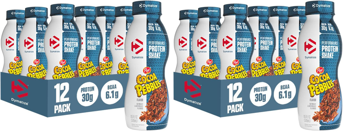 Dymatize x Baskin Robbins, Performance Protein Shake, Very Berry Strawberry, 30g Protein, 6.2g BCAA for Muscle Recovery, No Added Sugar, Low Fat, 24 Vitamins & Minerals, Gluten-Free, On-the-Go Snack, 11.5 fl oz (12 Pack)