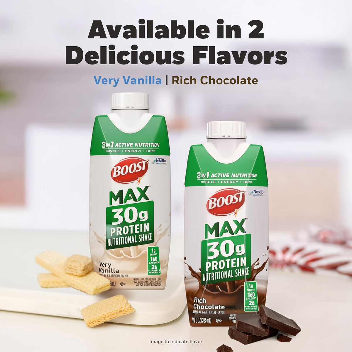 BOOST MAX Protein Shakes Ready to Drink, Chocolate, 11 Fl Oz, (Pack of 18)
