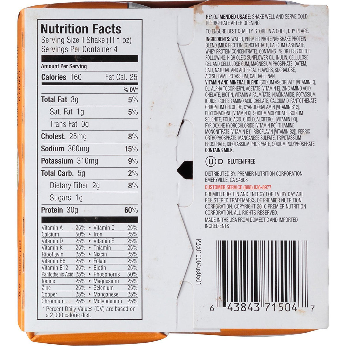 Premier Protein 30g Protein Shakes, Caramel, 11 Fluid Ounces, 4 Count (Pack of 6)