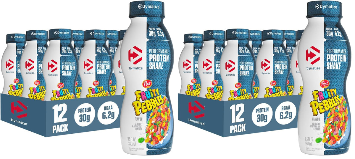 Dymatize x Baskin Robbins, Performance Protein Shake, Very Berry Strawberry, 30g Protein, 6.2g BCAA for Muscle Recovery, No Added Sugar, Low Fat, 24 Vitamins & Minerals, Gluten-Free, On-the-Go Snack, 11.5 fl oz (12 Pack)