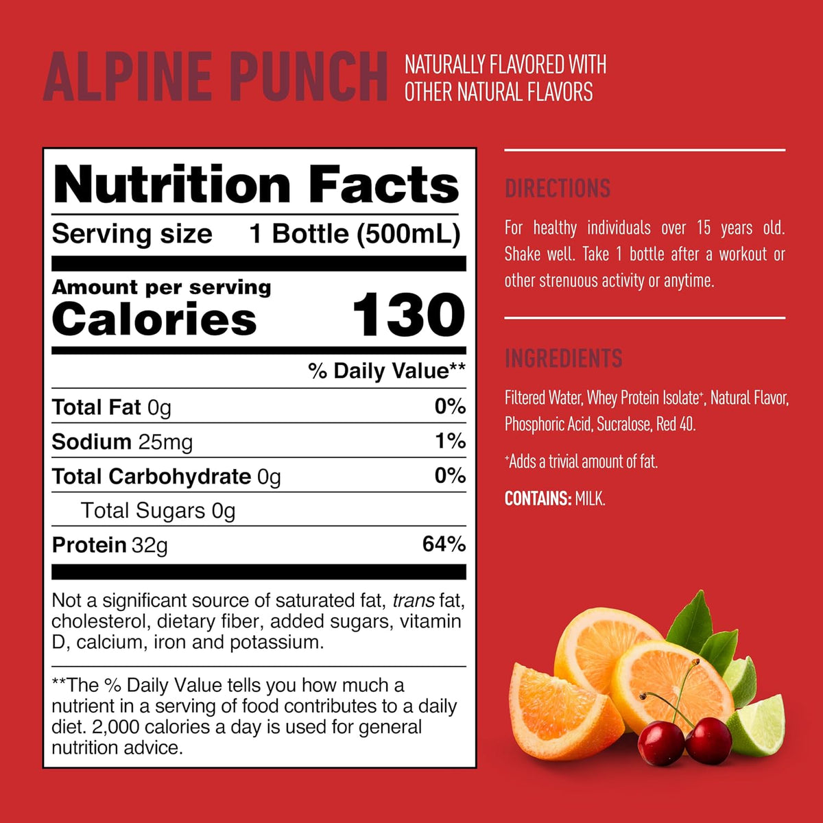 Isopure Zero Carb Clear Protein Drink, Alpine Punch 12 Count